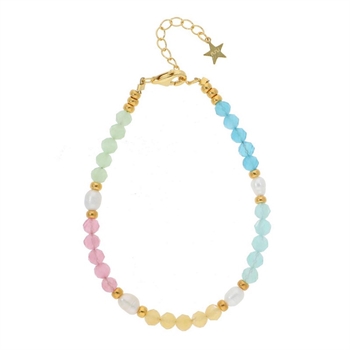 Nuni Copenhagen Gina armbånd i forgyldt light multi